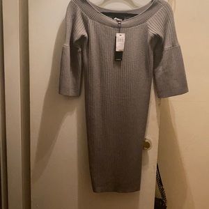 Heather Grey Sweater Ribbed Sweater Dress